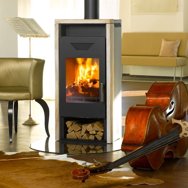 Wamsler Kaminofen "Yara" Schwarz Sandstein Rainbow, KF 101-80 -Yara-W