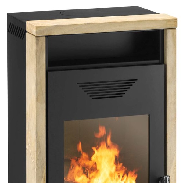 Wamsler Kaminofen "Yara" Schwarz Sandstein Rainbow, KF 101-80 -Yara-W