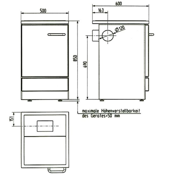 Wamsler Beistellherd K155 S weiß, K 155 S 