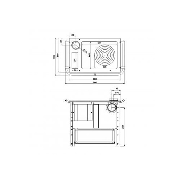 Wamsler Holzherd K 85 F mit Fenster antik Rauchrohranschluß links, K 85 