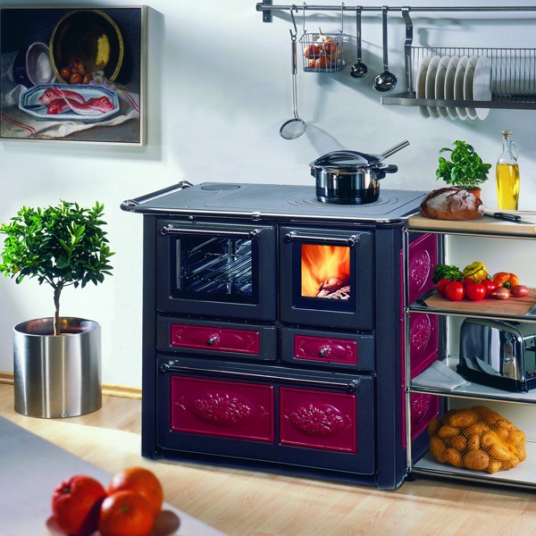 Wamsler Holzherd K 85 F Keramik rot Rauchrohranschluß links, K 85 F