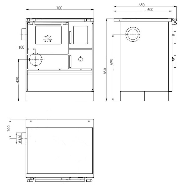 Wamsler STYLE70 WESTM.70CM,LI,CNS SCHWARZ CP7,6KW