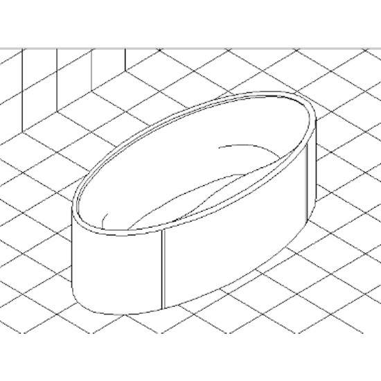 Wannenträger Hoesch Midi Oval 185x90x45 cm Oval Mittelablauf