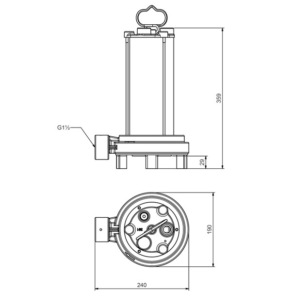 Solida/Cutter 125 GR  230 V M Tauchmotorpumpe für Schmutzwasser mit Schneidwerk