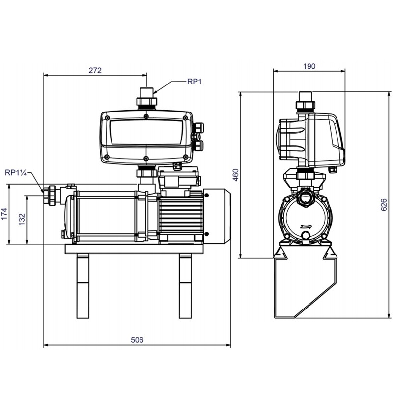 Zehnder CPN 25-5 B with console ZP Speedcontrol
Comfort mit Speedmatic: normalsaugende,
mehrstufige, horizontale
Kreiselpumpe mit automatischer
Drehzahlregelung für konstanten
Abgabedruck