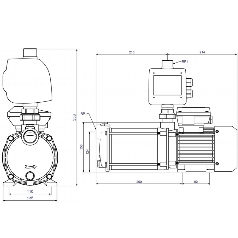 Zehnder CPS 15-5 MB / ZP Control Ad Pro,
selbstansaugende mehrstufige
Kreiselpumpe, Saug- u. Druckgehäuse
aus Messing, Mantel aus Edelstahl
mit Schaltgerät ZP Control Ad Pro,
fertig verkabelt, 230 V, 2m Netzkabel
und Stecker, Messing Ver., Anschl. 1“ IG