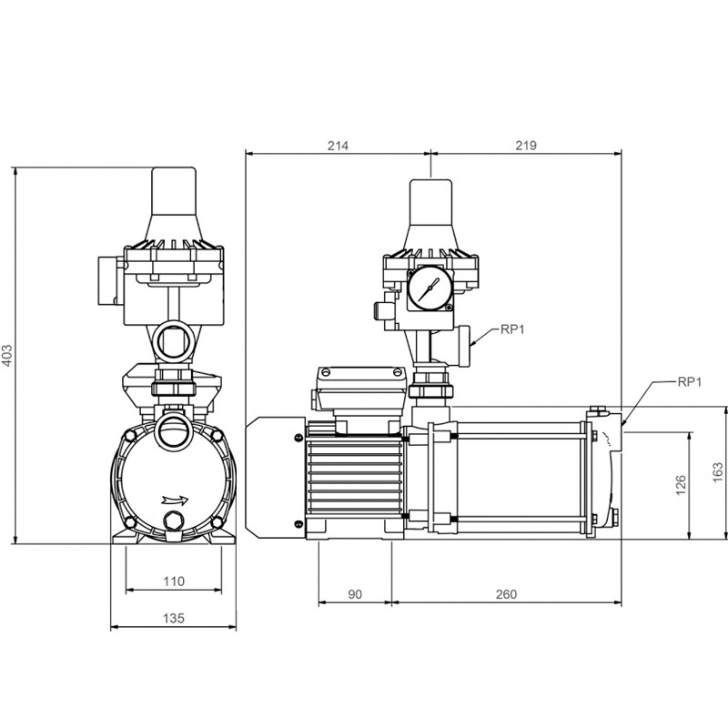 Zehnder CPS 20-5 MB / Kit02, selbstansaugende
mehrstufige Kreiselpumpe,
Saug- u. Druckgehäuse aus Messing,
Mantel aus Edelstahl mit Schaltgerät
Kit 02, fertig verkabelt, 230 V, 2m
Netzkabel und Stecker, Messing Ver.,
Anschl. 1“ IG