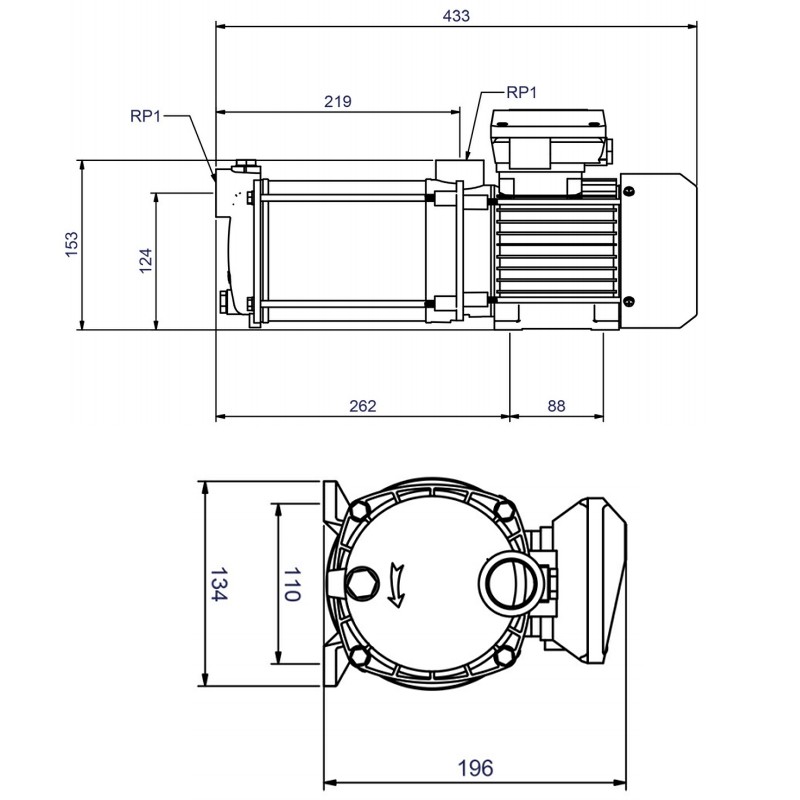 Zehnder CPS 15-5 MB, 230 V, selbstansaugende
mehrstufige Kreiselpumpe
aus Saug.-u. Druckgehäuse aus Messing
mit Edelstahlmantel, Anschlüsse
1“ IG