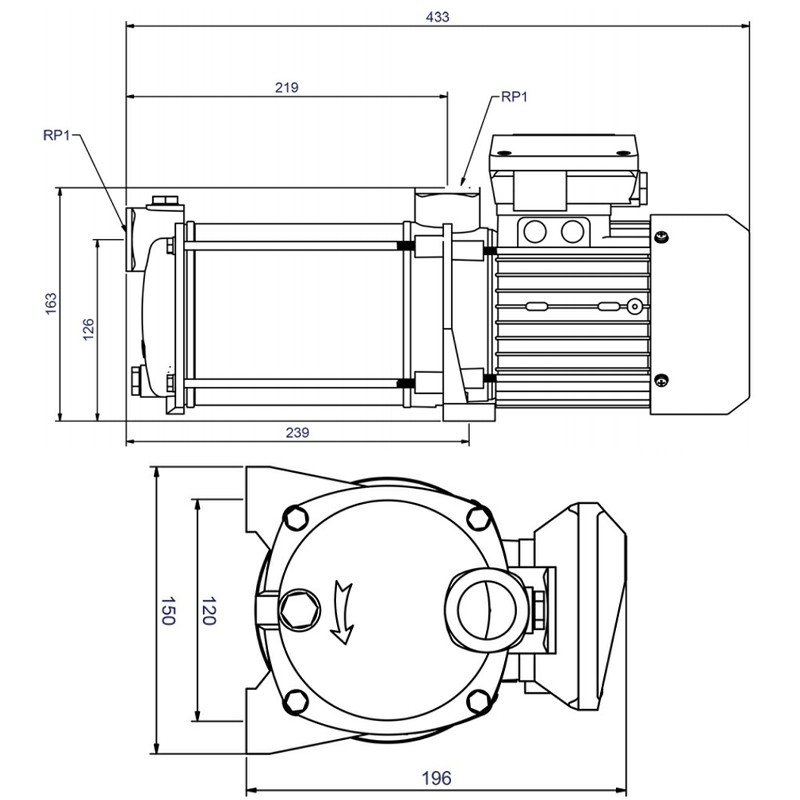 Zehnder CPS 20-5 SM GG, selbstansaugende,
mehrstufige, horizontale Kreiselpumpe,
Saug- und Druckgehäuse
aus Grauguss, 230 V, mit Ein-und
Ausschalter, 1,5m Netzkabel und
Stecker, Anschlüsse 1“ IG