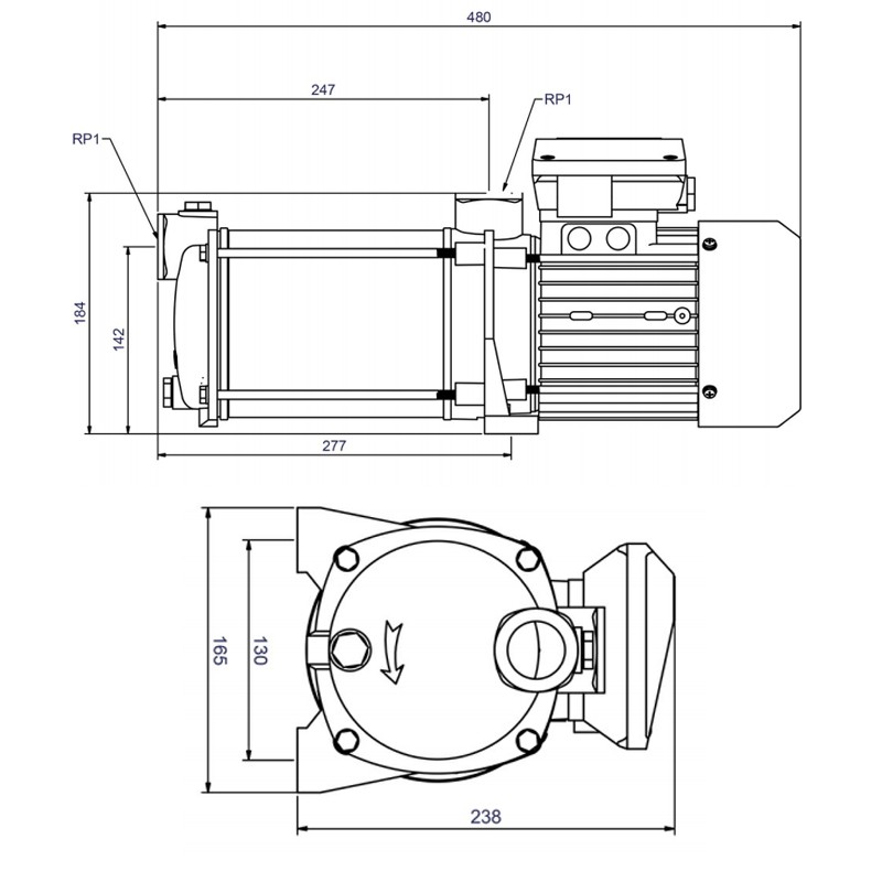Zehnder CPS 20-6 SM GG, selbstansaugende
mehrstufige Kreiselpumpe aus
Saug.-u. Druckgehäuse aus Graugruß
mit Edelstahlmantel, 230 V, mit
Tragegriff und Ein-und Ausschalter,
1,5m Netzkabel und Stecker, Anschlüsse
1" IG