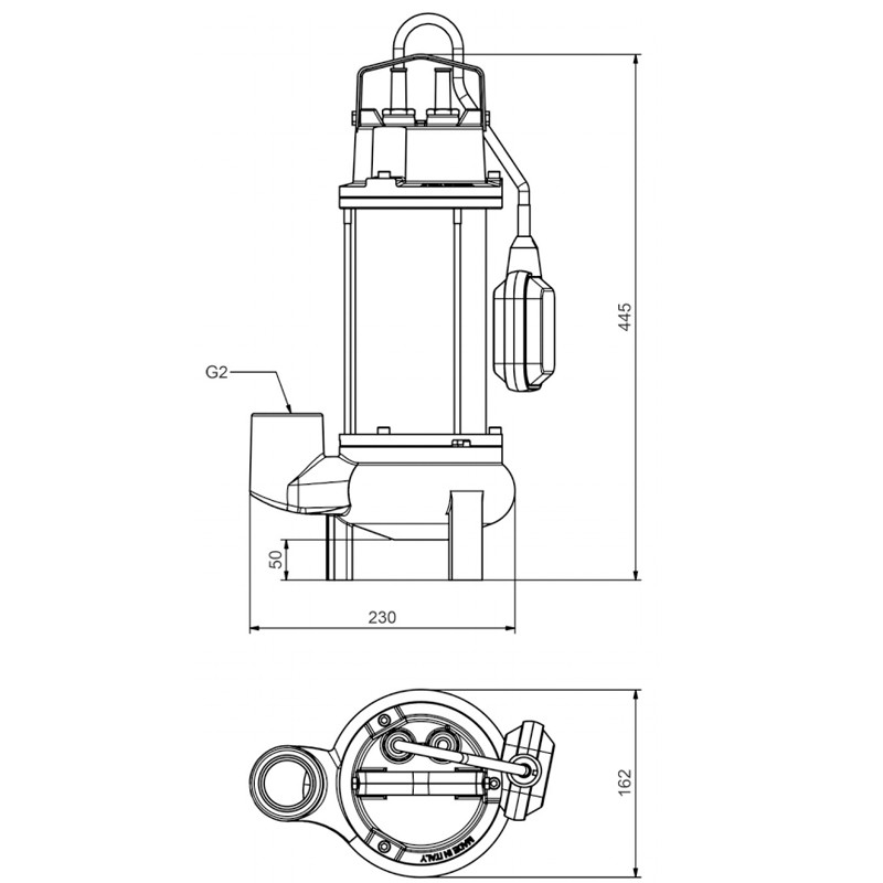 Zehnder SOLIDA 265 CA, 230V - Wirbelrad,
Druckstutzen 2" IG, 10m Anschlußkabel
u. Schuko Stecker, angeb.
Schwimmerchalter für Schmutzwasser,
auch mit Feststoffen, Korngröße
max. 50mm