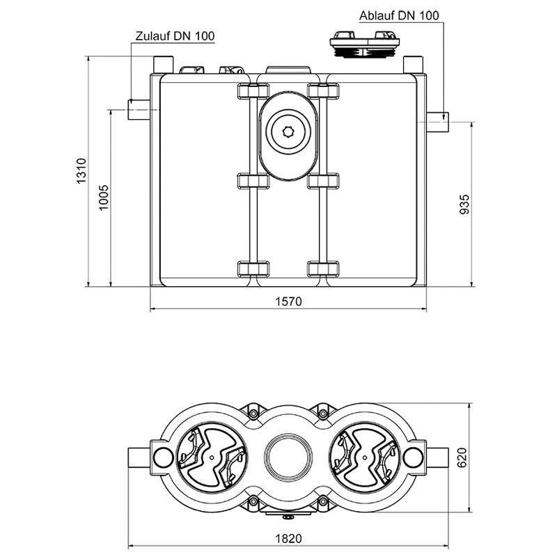 Fettabscheider NS 4 oval 
