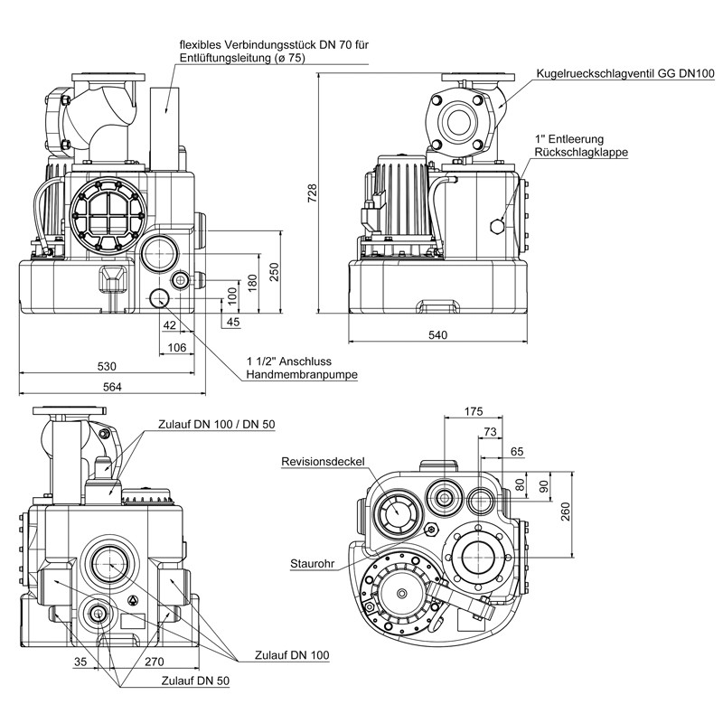 Kompaktboy 3,0 D 2P  400 V Abwasser-Hebeanlage