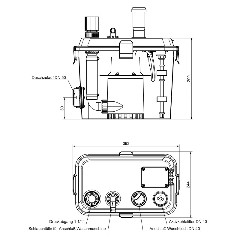 SWH 170 Schmutzwasser-Hebeanlage (Überflur)