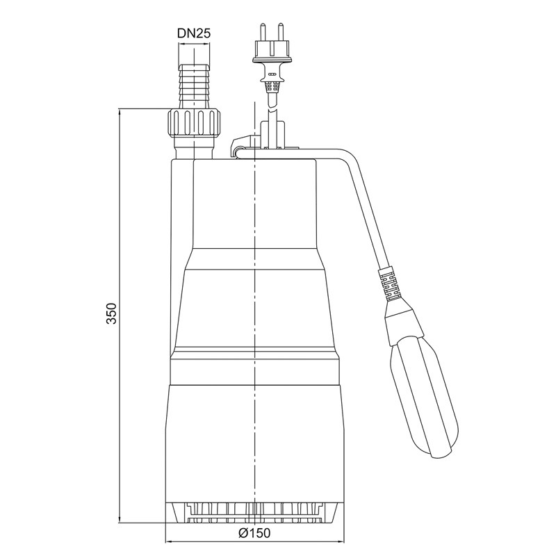 TDP 800 A Tauchdruckpumpe mit Schwimmerschalter