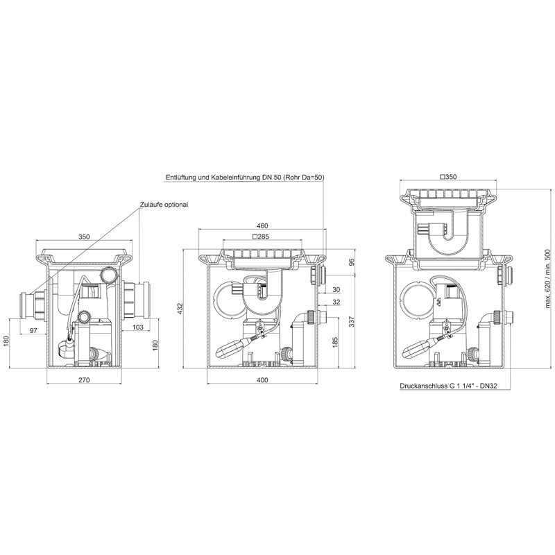 UFB 200/30 Schmutzwasser-Hebeanlage (Unterflur)