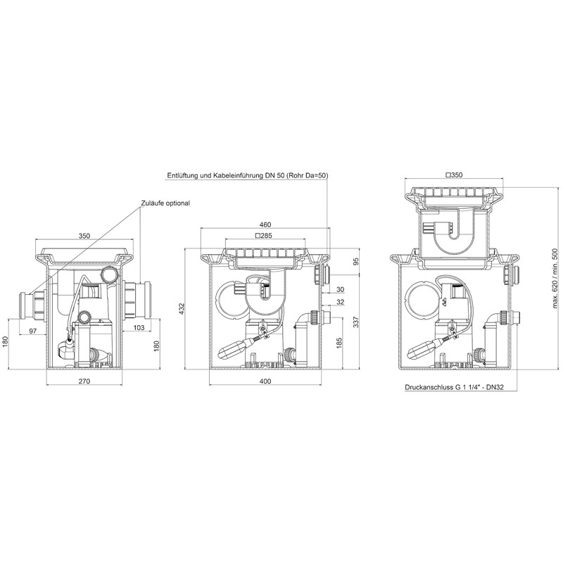 UFB 200/40 Schmutzwasser-Hebeanlage (Unterflur)