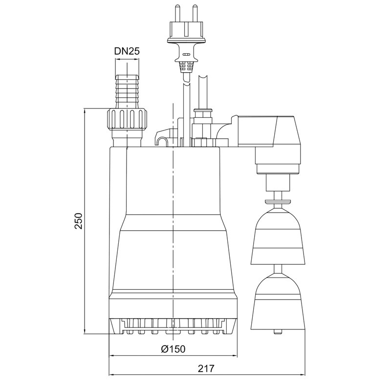 Zehnder ZPK 35 Schmutzwasser Tauchpumpe ohne Schwimmer 13022 26350