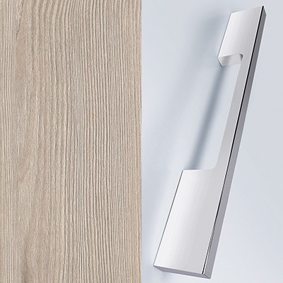 Eiche Dekor Flanelle Thermoform mit Stangengriff chrom - T46