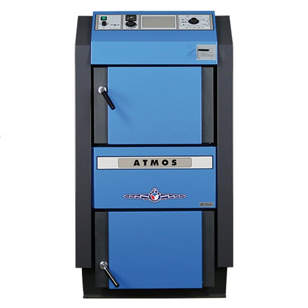 Atmos Holzvergaserkessel DC 18 GSE mit Saugzuggebläse, förderfähig, 23 KW