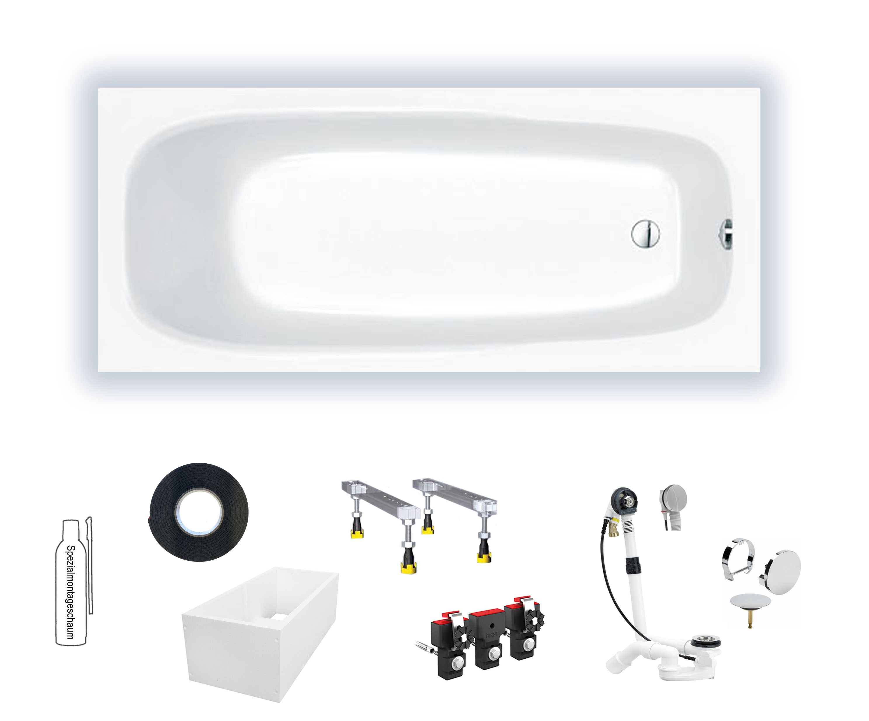 Badewanne Nami 150 150x70x40 Rechteck-Badewanne