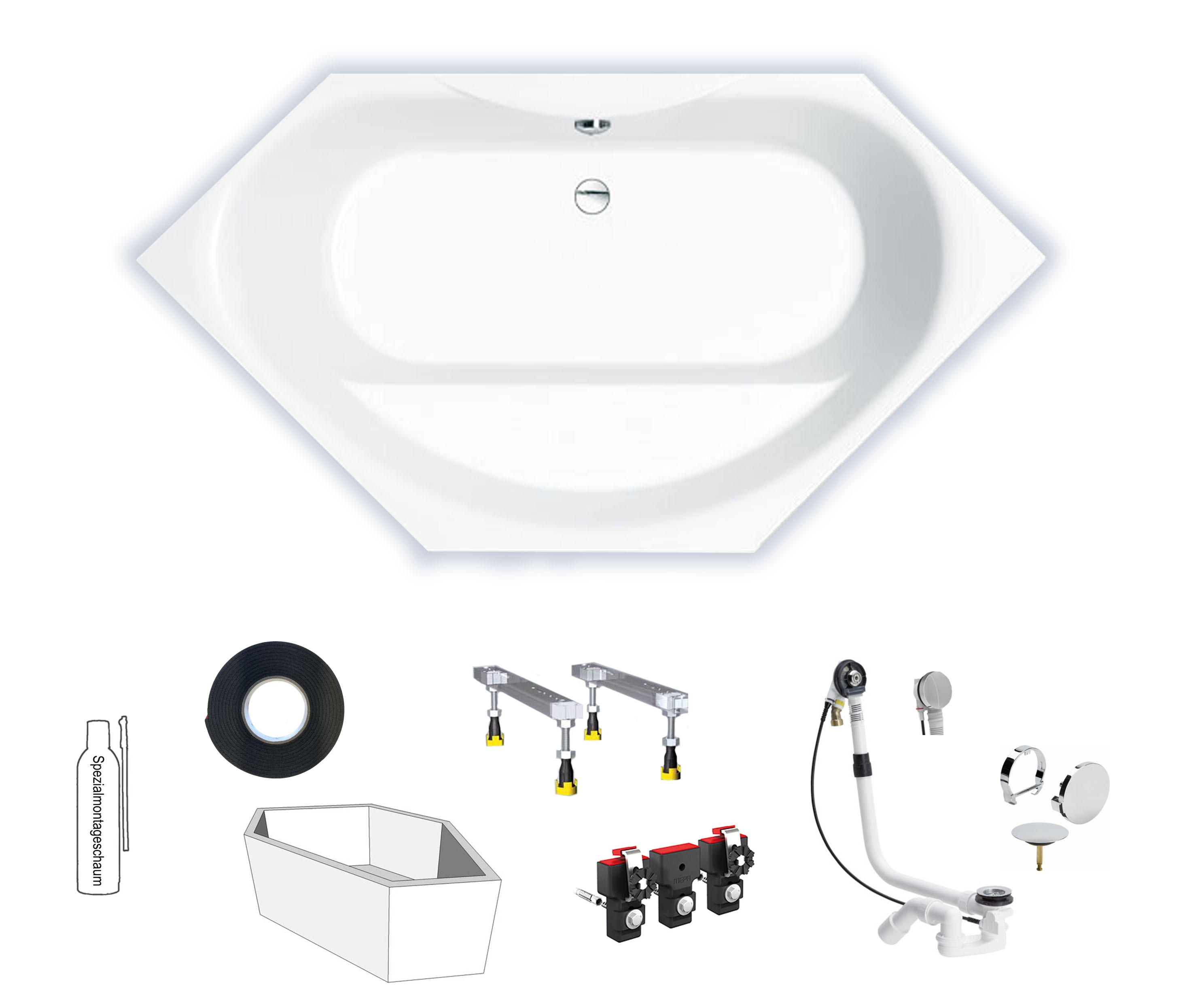 Badewanne Sika 145 OE 145x145x50 Eckwanne