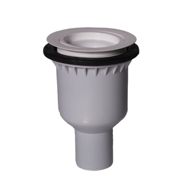 Bodenablauf senkrecht DN 50, Sperrwasserhöhe 50 mm Rahmenmaß 100x100x8,5 mm inkl. Rost aus Edelstahl