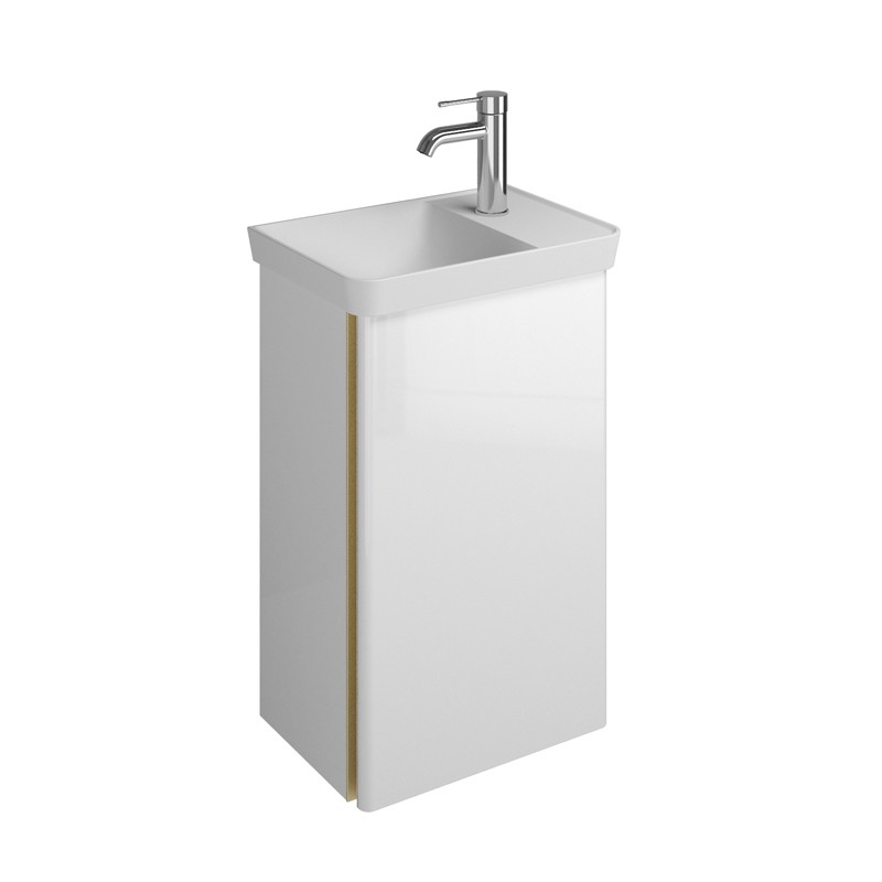Burgbad Iveo Gäste Bad Mineralguss-Waschtisch inkl. Waschtischunterschrank 440 (SFFZ044)