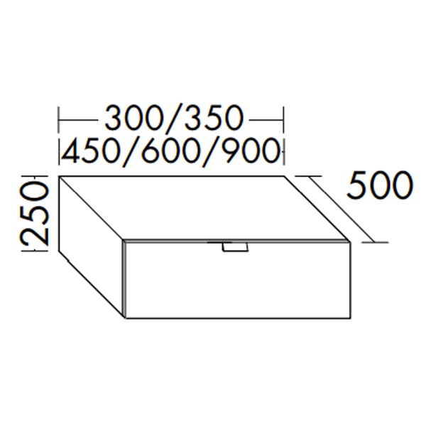 Burgbad rc40 System Unterschrank passend zu Konsolenplatten 35 (WWNY035) PG1