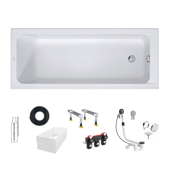 Duravit D-Code 2.0 Badewanne 1700x700mm Einbauversion Innentiefe 450mm reduzierte Randhöhe v. 25mm Weiß 700670000000000