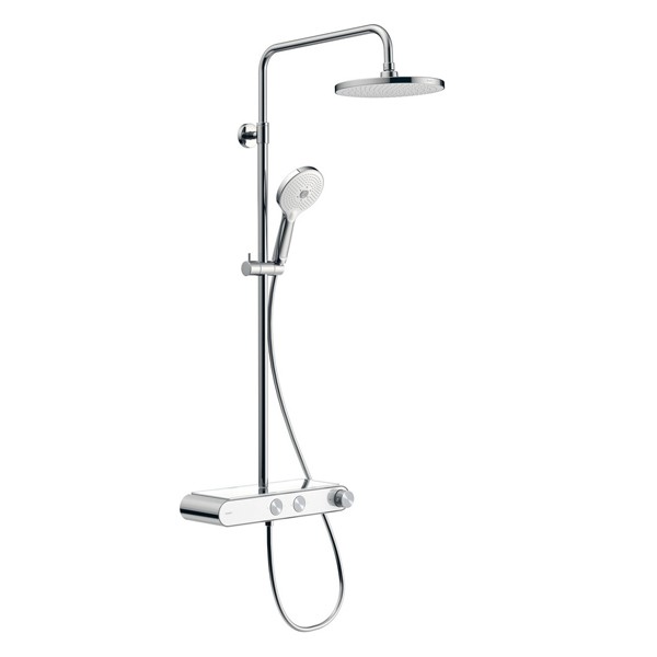 DU Duschsyst.Shelf 1050 MinusFlow Brausethermostat, Chrom Weiß Hochglanz