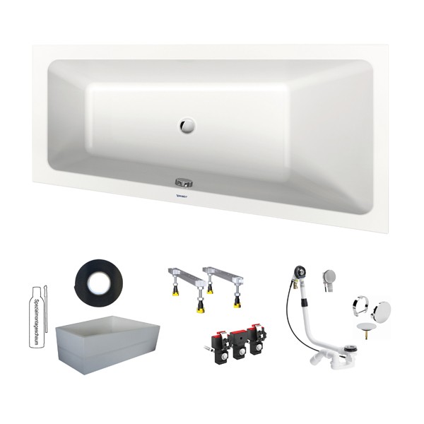 Duravit No 1 rechts 1500x800 Acryl Trapez Badewanne weiß 700505000000000