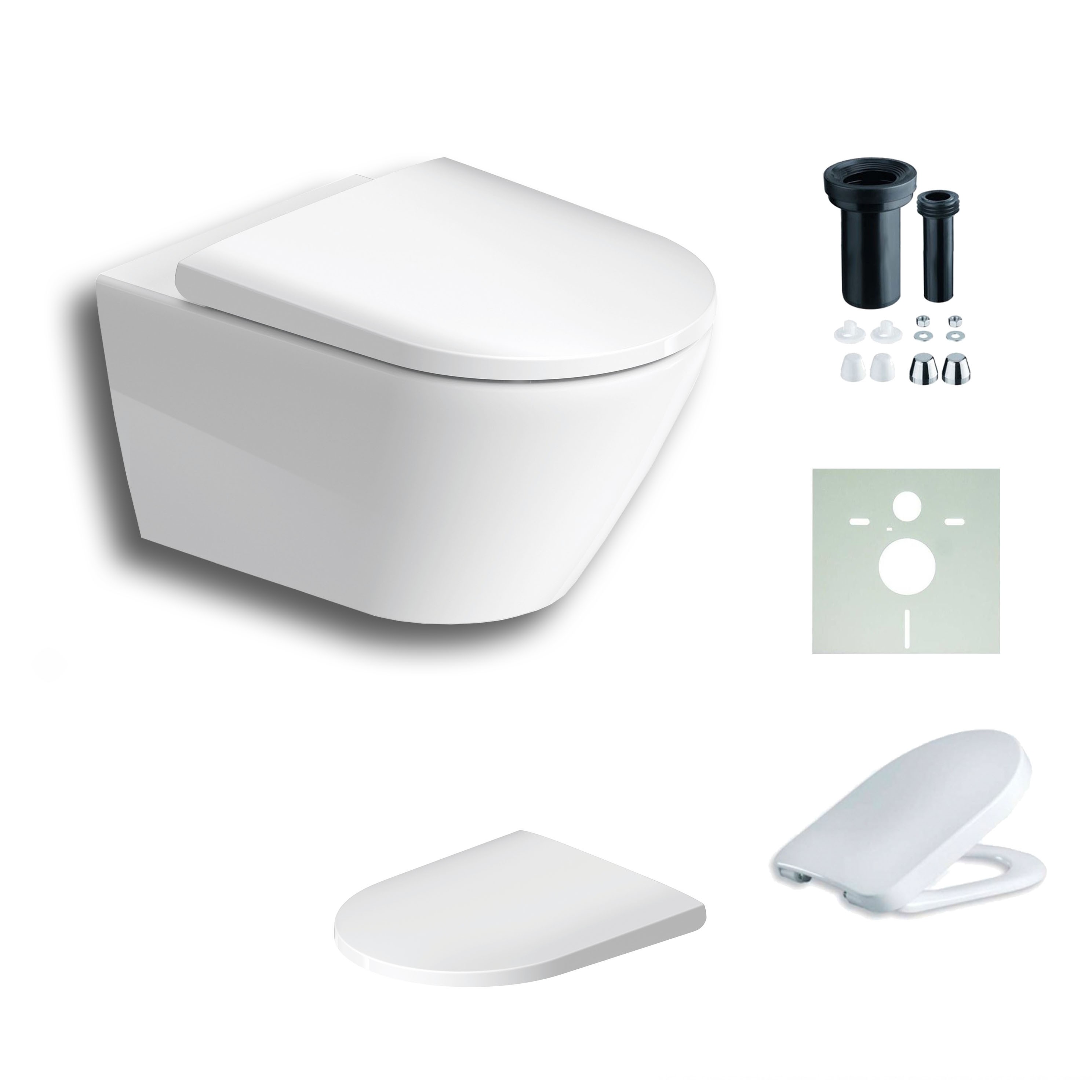 Duravit D-Neo wandhängendes Tiefspül-WC rimless, Wondergliss, weiß 25770900001