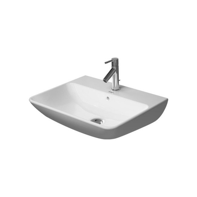 Duravit Waschtisch ME by Starck 600 mm mit Überlauf, mit HLB, 1 Hahnloch, weiß WonderGliss