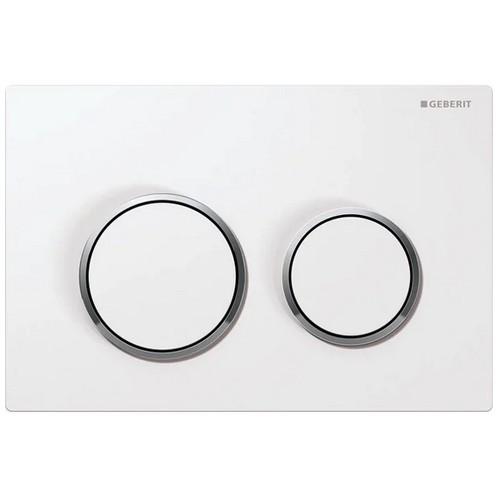 Geberit Betätigungsplatte Kappa21, für 2-Mengen-Spülung, Weiß / Glanzchrom / Weiß