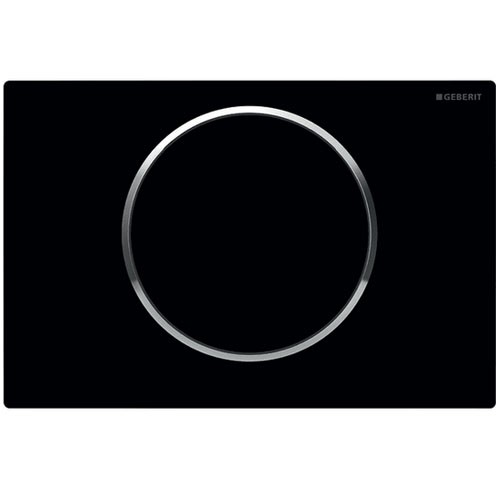 Geberit Betätigungsplatte Sigma10, für Spül-Stopp-Spülung, schwarz/glanzchrom