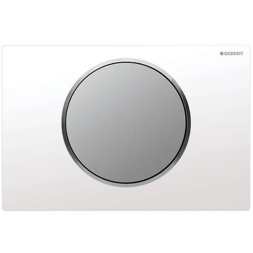 Geberit Betätigungsplatte Sigma10, für Spül-Stopp-Spülung, weiß/mattchrom