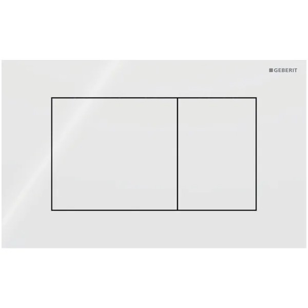 Geberit Sigma 40 BetPl., für 2-Mengen-Spülung Square, Glas, weiß