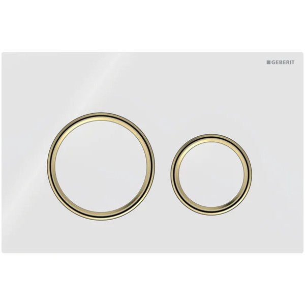 Geberit BetPl. Sigma21, für 2-Mengen-Sp. Messing, weiss