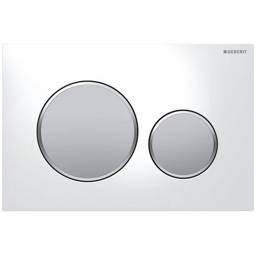 Geberit Betätigungsplatten Sigma20, für 2-Mengen-Spülung, Weiß / Mattchrom / Mattchrom