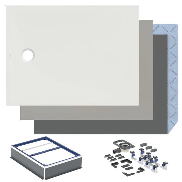 GEBERIT CleanFloor30 Duschfläche 1800 x 900 x 35 mm integriert, mit Dichtvlies, Mittelablauf, verschiedene Farben und Montagezubehör zur Auswahl
