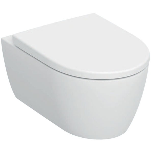Geberit iCon Set WWC, Tiefsp., geschl. Form TurboFlush, WC-Sitz, T:53cm, weiß, Tect
