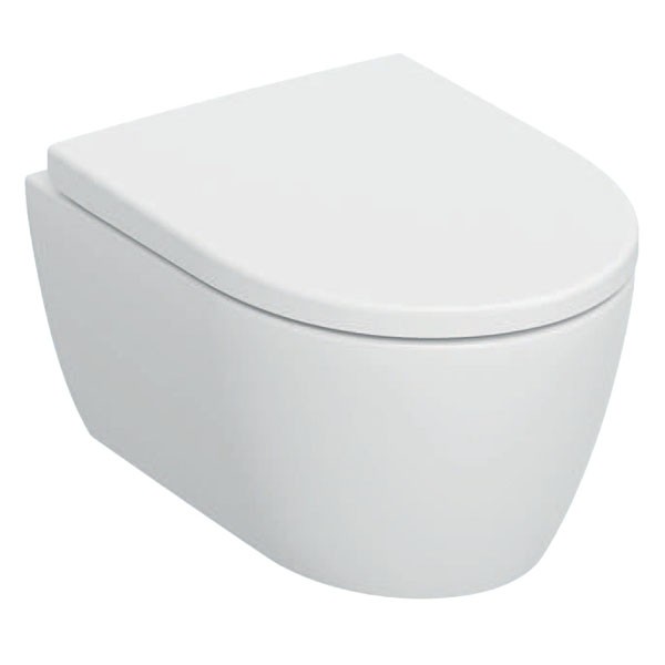 Geberit iCon Set WWC Tiefsp., verk., geschl. TurboFlush, WC-Sitz, T:49cm, weiß matt