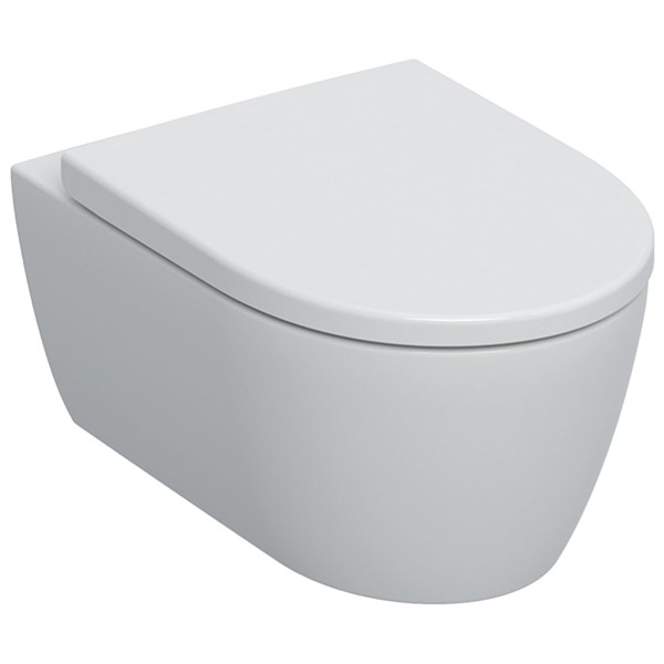 GE iCon Set Wand-WC mit WC-Sitz, Rimfree Tiefspüler, geschl., T:53cm, weiß matt