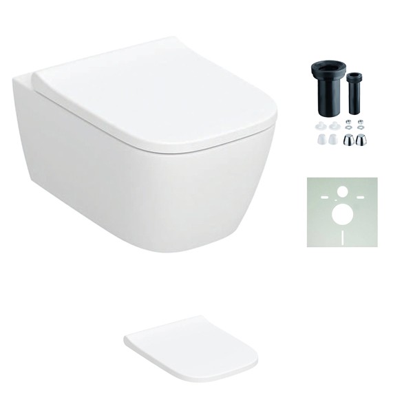 Geberit iCon Wand-WC-Tiefspüler, geschlossen TurboFlush, T:53cm, weiß 503162001