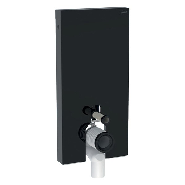 Geberit Monolith Plus Sanitärmodul f. SWC 101cm, Glas schwarz / alu. schwarzchrom