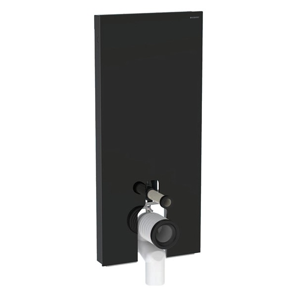 Geberit Monolith Plus Sanitärmodul f. SWC 114cm, Glas schwarz / alu. schwarzchrom