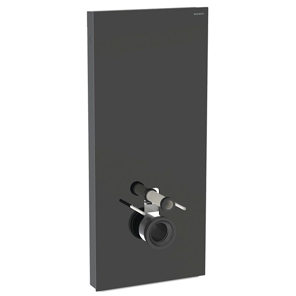Geberit Monolith Plus Sanitärmodul f. WWC 114cm, Glas schwarz / alu. schwarzchrom