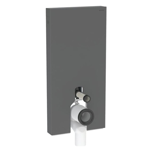 GE Monolith Sanitärmodul für Stand-WC 101cm, Glas schwarz /schwarz Alu. gebü.
