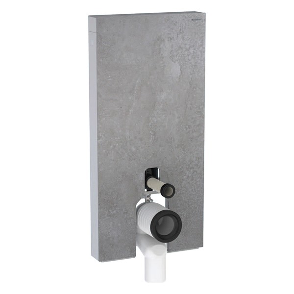 Geberit Monolith Sanitärmodul für Stand-WC 101cm, Steinzeug Betonoptik, Aluminium